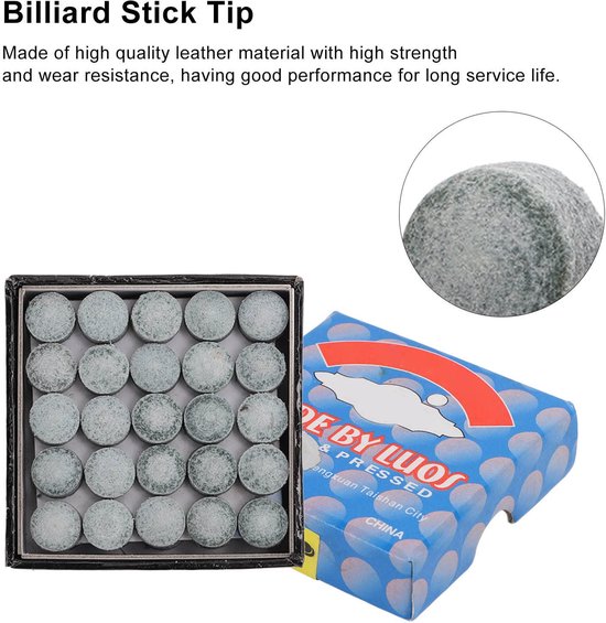 50 Stuks Billiard Cue Tips, 9-13mm Vervangtips voor Biljart — afbeelding 3