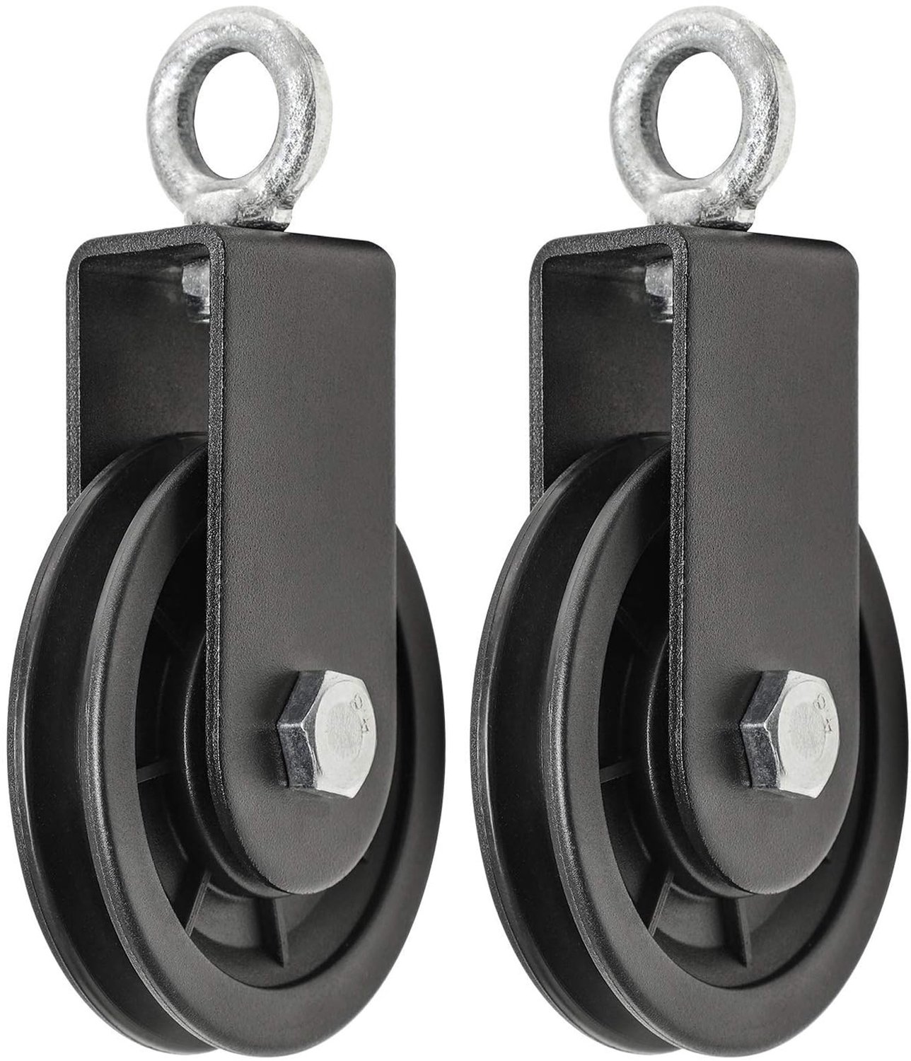 Set van 2 Blokpulley met U-Beugel en 360° Draai Mechanisme