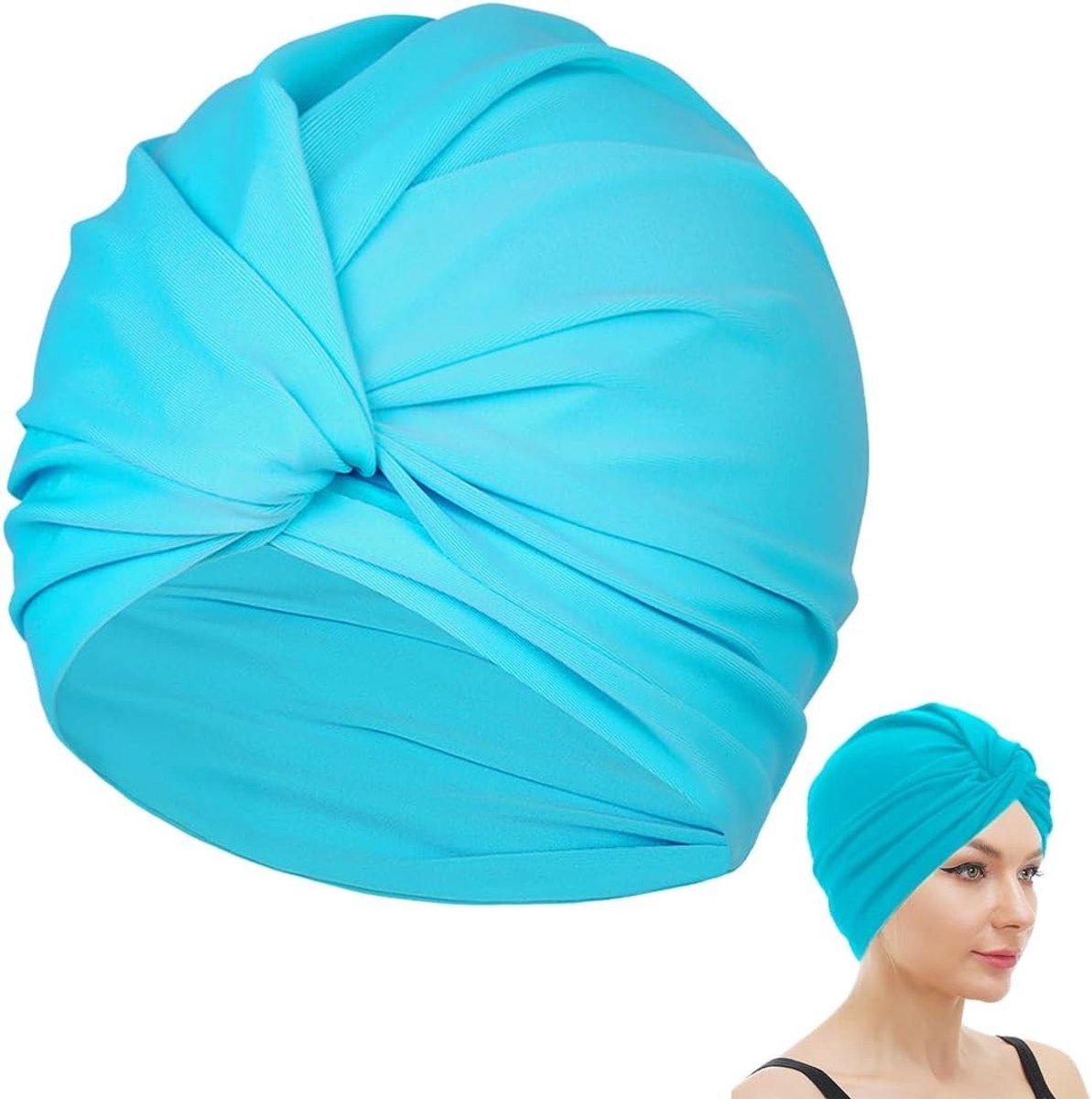 Zwemcap voor Vrouwen met Lang Haar, Waterdicht en Comfortabel voor Zwembad, Strand en Spa (Blauw)