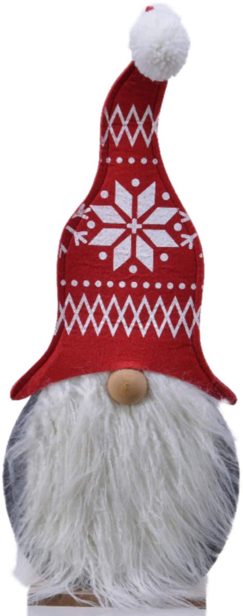 Kaemingk Kerstkabouter Rood-Wit 57cm Polyester