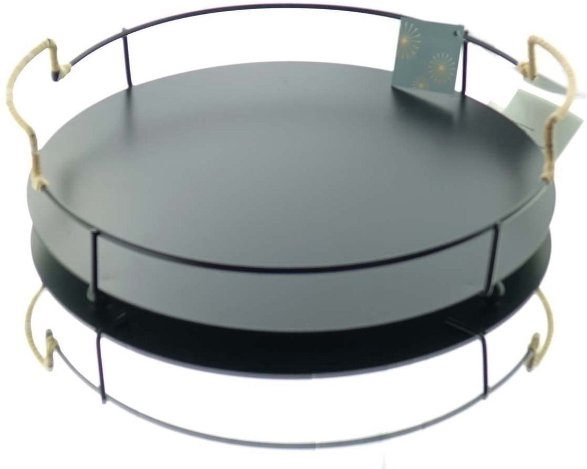 Kaemingk Dienblad Rond Zwart Ø 31,5 cm Metaal