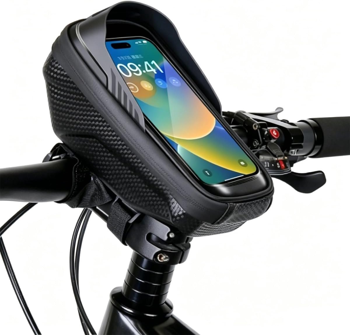 Fietstelefoonhouder, waterdichte telefoonhouder voor op het fietsstuur, met touchscreen, zonneklep, geschikt voor telefoons tot 6,8 inch, speciaal ontworpen voor fietsen.
