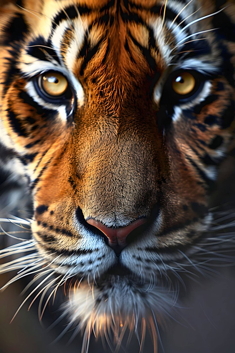 Tijger Poster - Close-Up - Grote Kat - Kat - Stijlvolle - Dieren - Jungle - posters - formaat 70x100cm - Wanddecoratie - L2991MT