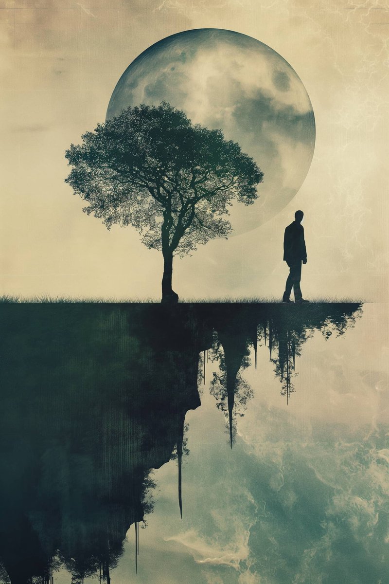 Man Poster - Boom des Levens - Creatieve - Natuur - Surrealisme - posters - formaat 70x100cm - Wanddecoratie - L3261LVD