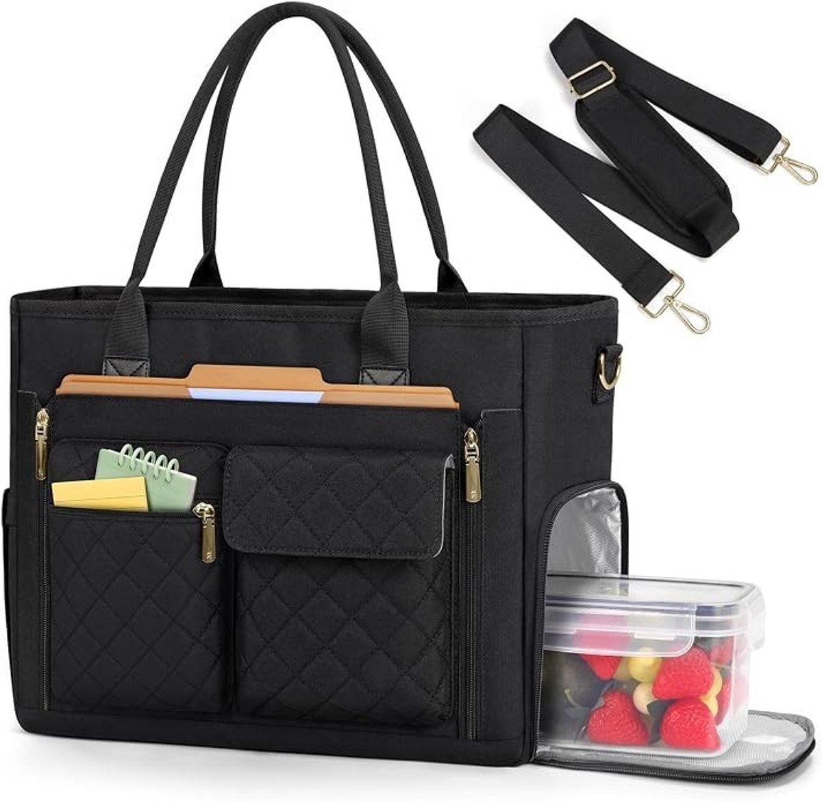 PolkaHome Dames draagtas met geïsoleerde vakken, designer laptoptas, handtassen voor dames
