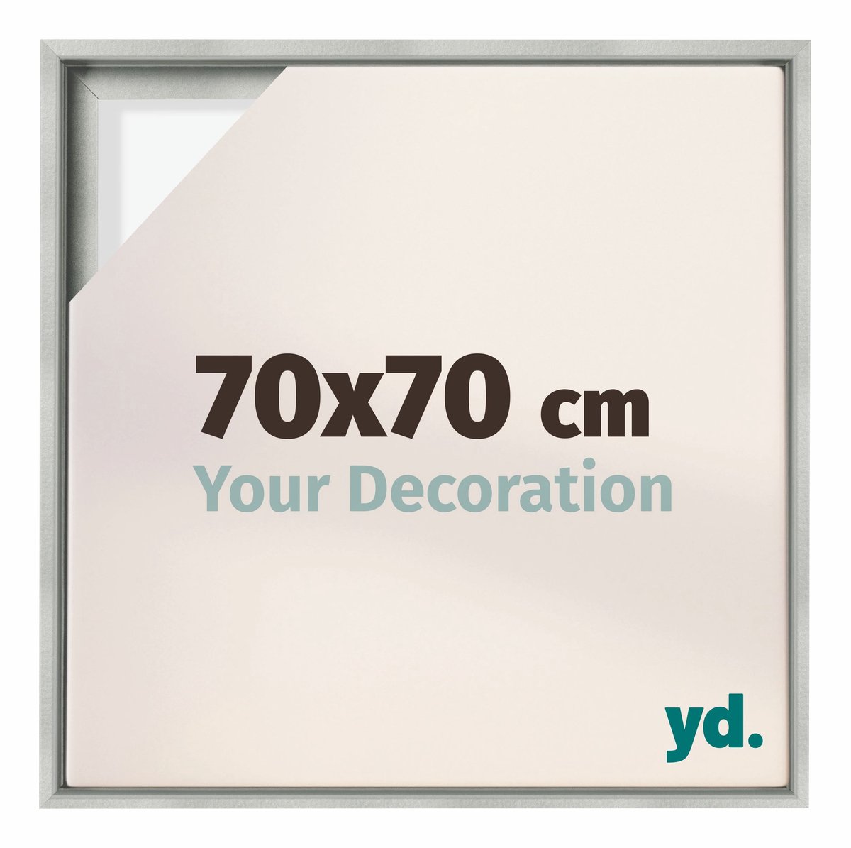 yd. yd, Baklijst 70x70 cm Zilver Mat - Lijst voor Canvasdoek - MDF Lyon