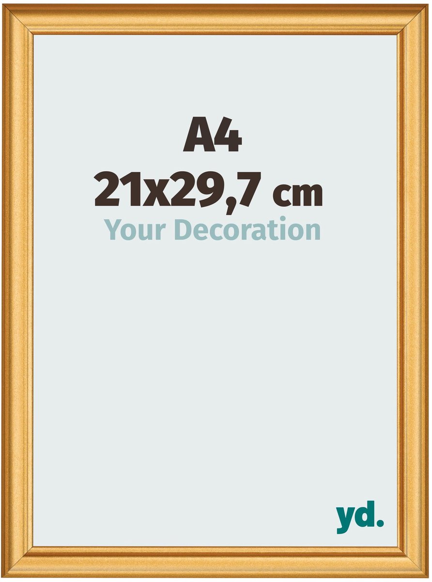 yd. Your Decoration - Fotolijst A4 21x 29,7 cm - MDF - Goud Mat - Lazio