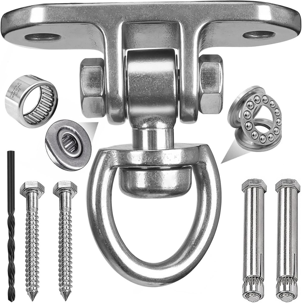Plafondhaak - Zilver - 680 kg Draagkracht - Roestvrijstalen Ophangbeugel voor Hangmat en Schommel