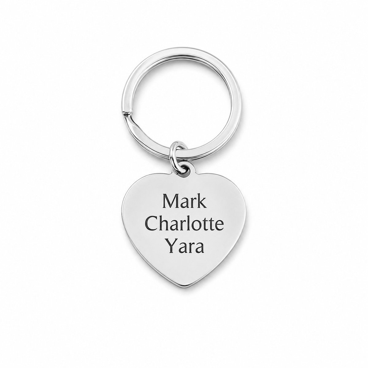 Sleutelhanger Hart met Namen Goud