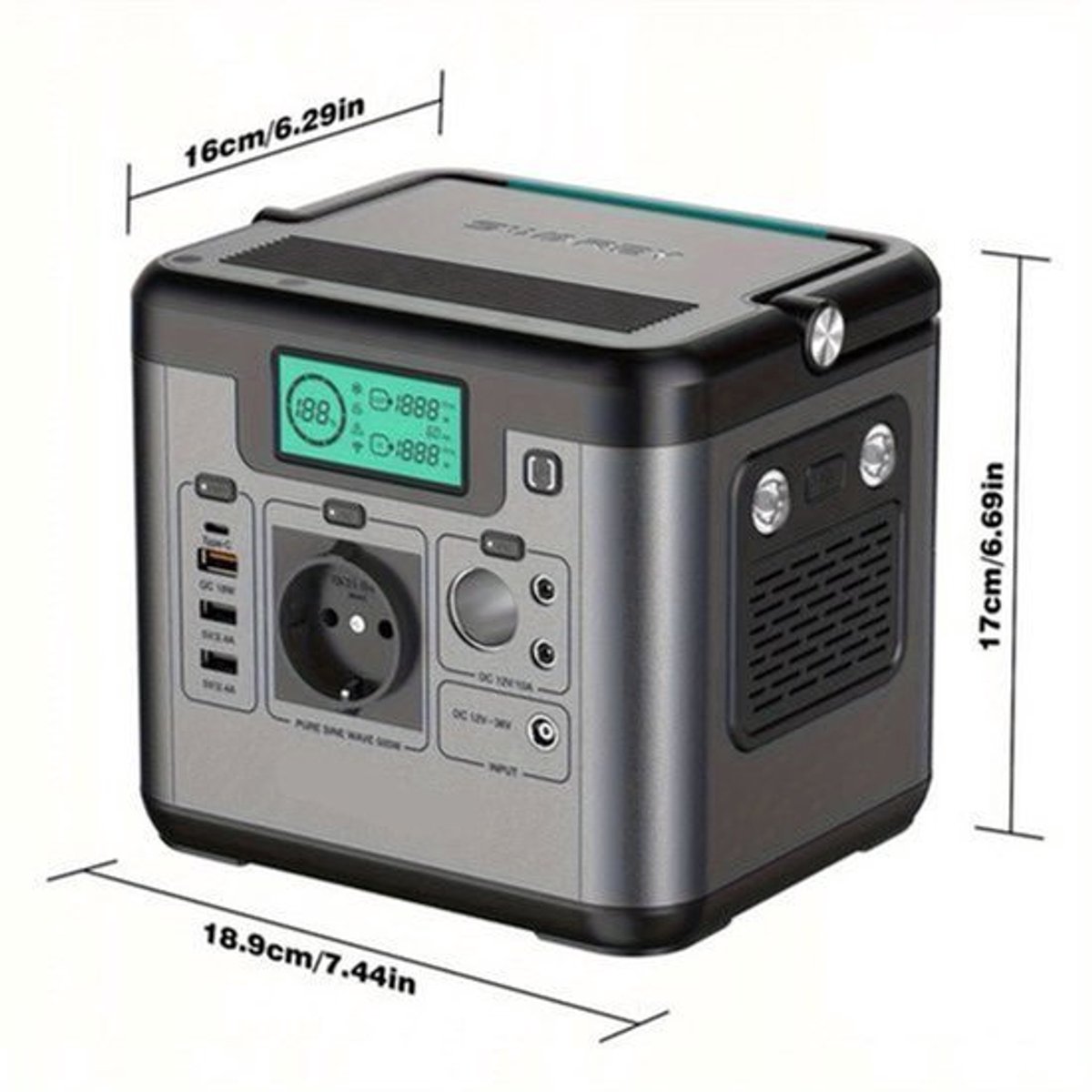 Draagbare Powerbank – Power Station – Noodstroom – Mobiele Accu – 518 Wh Capaciteit – 500W AC Uitgang