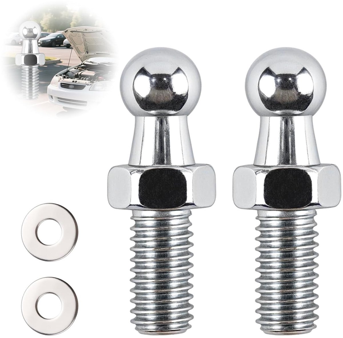 Versterkte M8 Ball Pins van RVS - 2 Stuks voor Gasdrukveren, Stabilus Lift-O-Mat en Achterklep Dempers in de Auto- en Scheepsbouw
