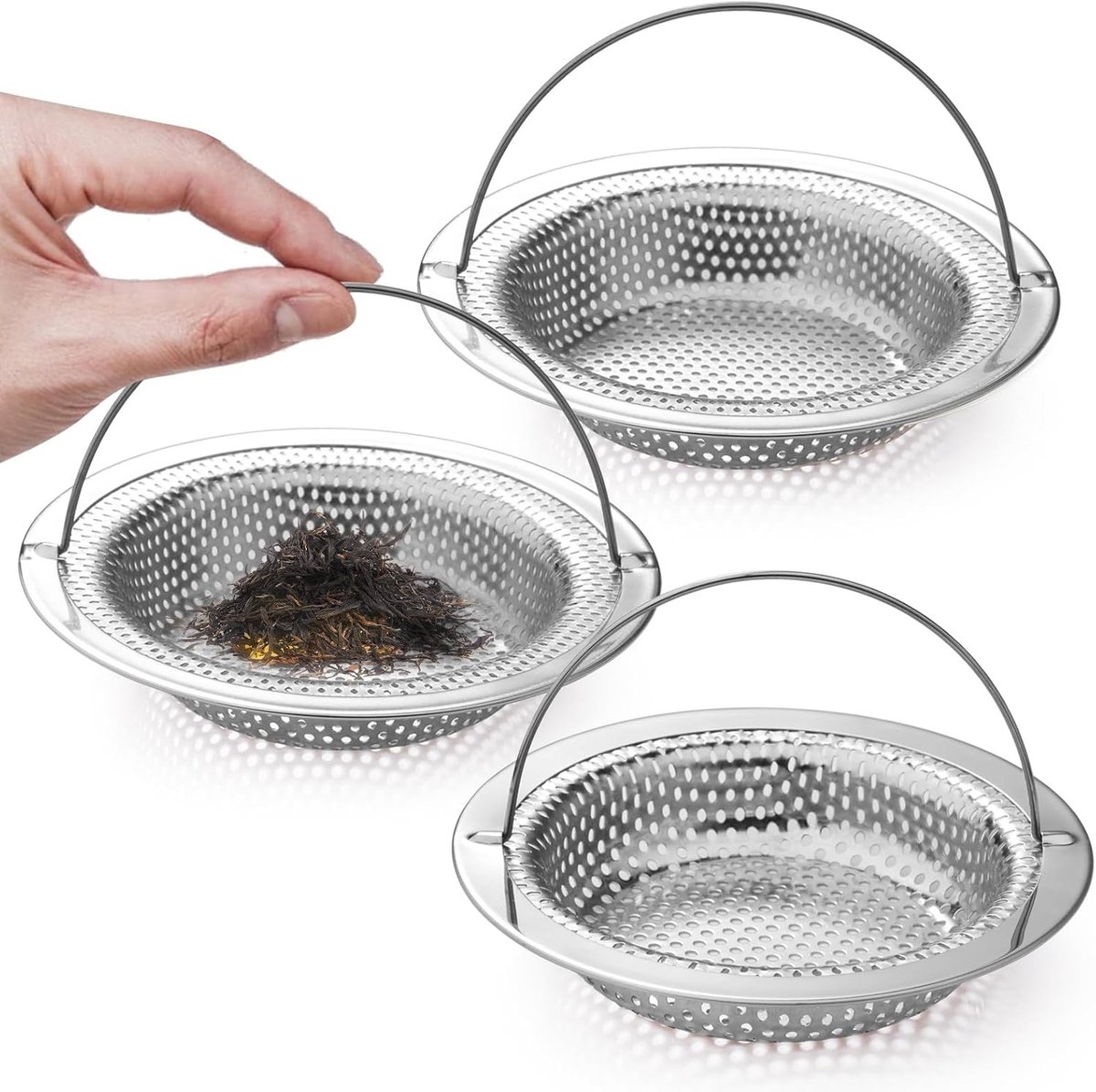 Set van 3 Afvoerfilters met 3 Schoonmaakborstels voor de Keuken - Effectieve Afvoerbescherming en Eenvoudige Reiniging