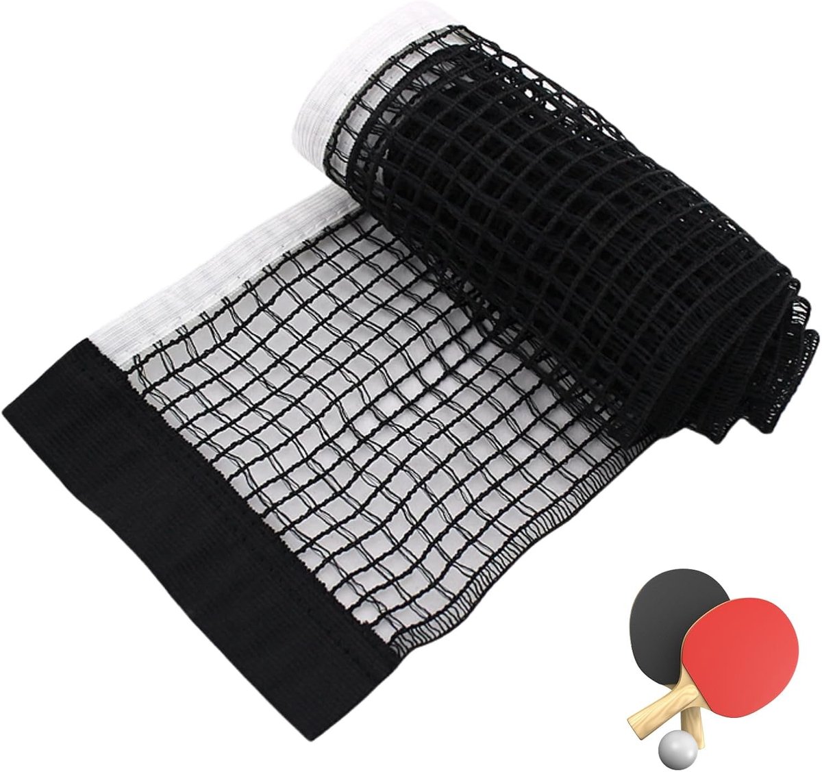 Tafeltennisnet - Zwart - 180 x 15 cm - Draagbaar en Slijtvast - Voor Binnen en Buiten