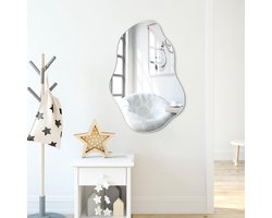 JMITHA Badkamer Spiegel Onregelmatige Spiegel Frameloze Glas Zelfklevende HD voor Make-up Decoratieve voor Entryways - ShopVlot