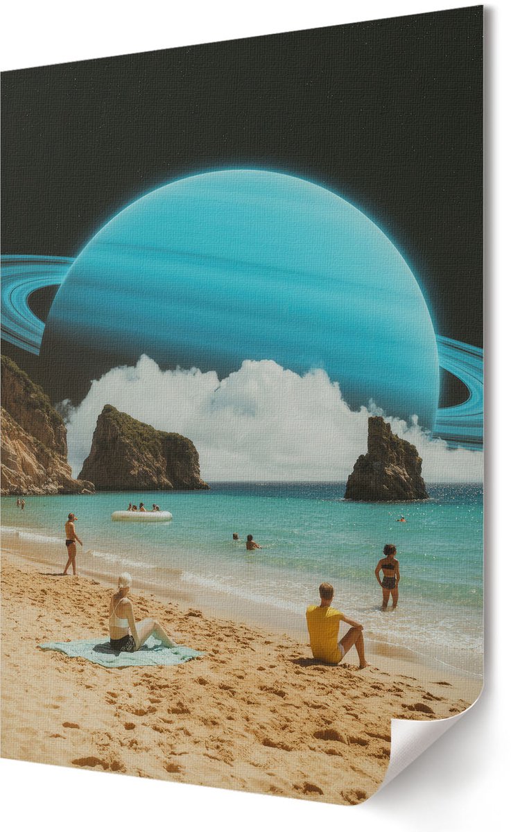 Coloray Polycanvas Wandposter - Kalme Zee, Grijs - A3 - Zwart-wit Patroon - Rechthoek - Interieurdecoratie - Kantoor - Modern