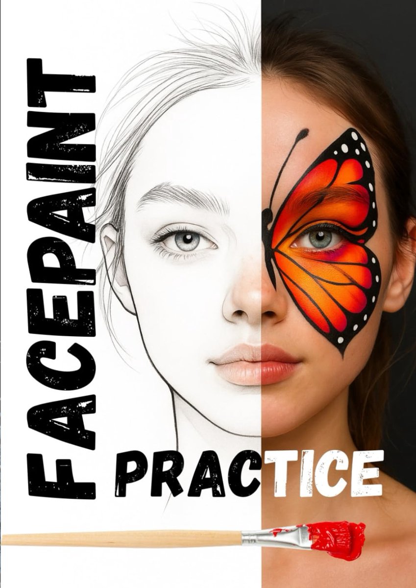 Face Paint Practice Book for Kids: 50 A4 Templates (25 Girls & 25 Boys) for Planning and Sketching Face Painting - ShopVlot