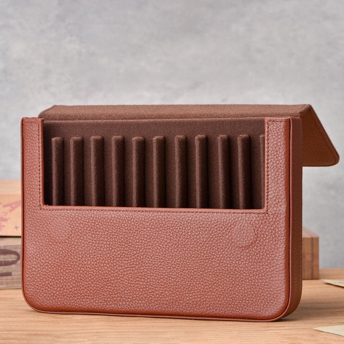 Vulpen Lederen Case Zwart, Koffie en Vintage Kleur, Handgemaakte Lederen Pen Case, Koffie, Pouch