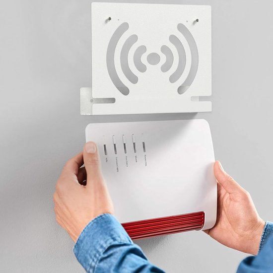 Compatibel met FritzBox 7590 AX 7690 5590 Fiber 5530 7510 7490 7530 6850 6660 Cable 6890 Router, JLNJLE metalen houder modem ophanging met kabelbeheer, efficiënte warmteafvoer — afbeelding 2