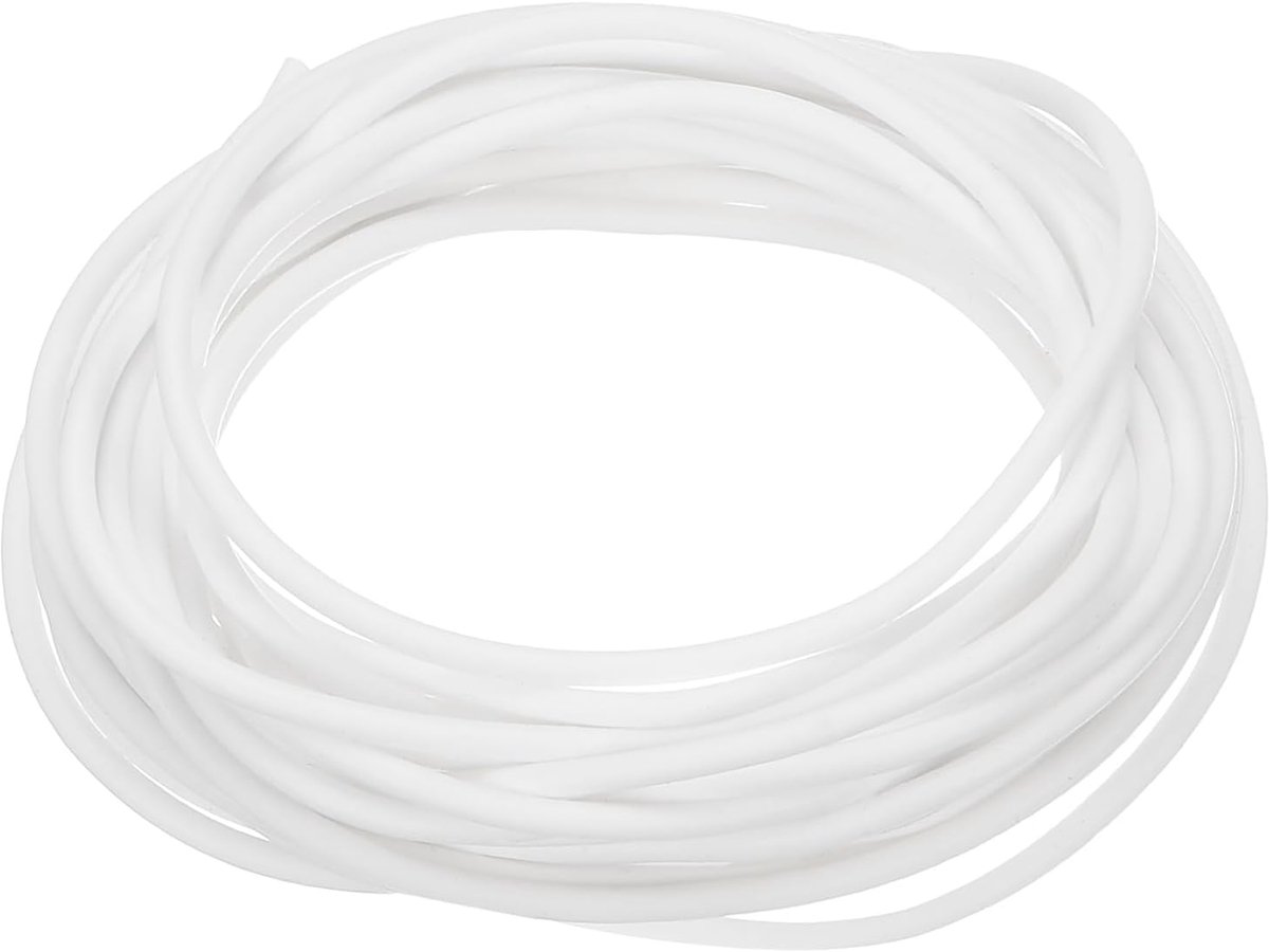 Afdichtingstape van siliconenschuim, diameter 2 mm, lengte 4 meter, rubberen afdichting, spons, rond, touw, rubber, solide voor machines en industrie, wit