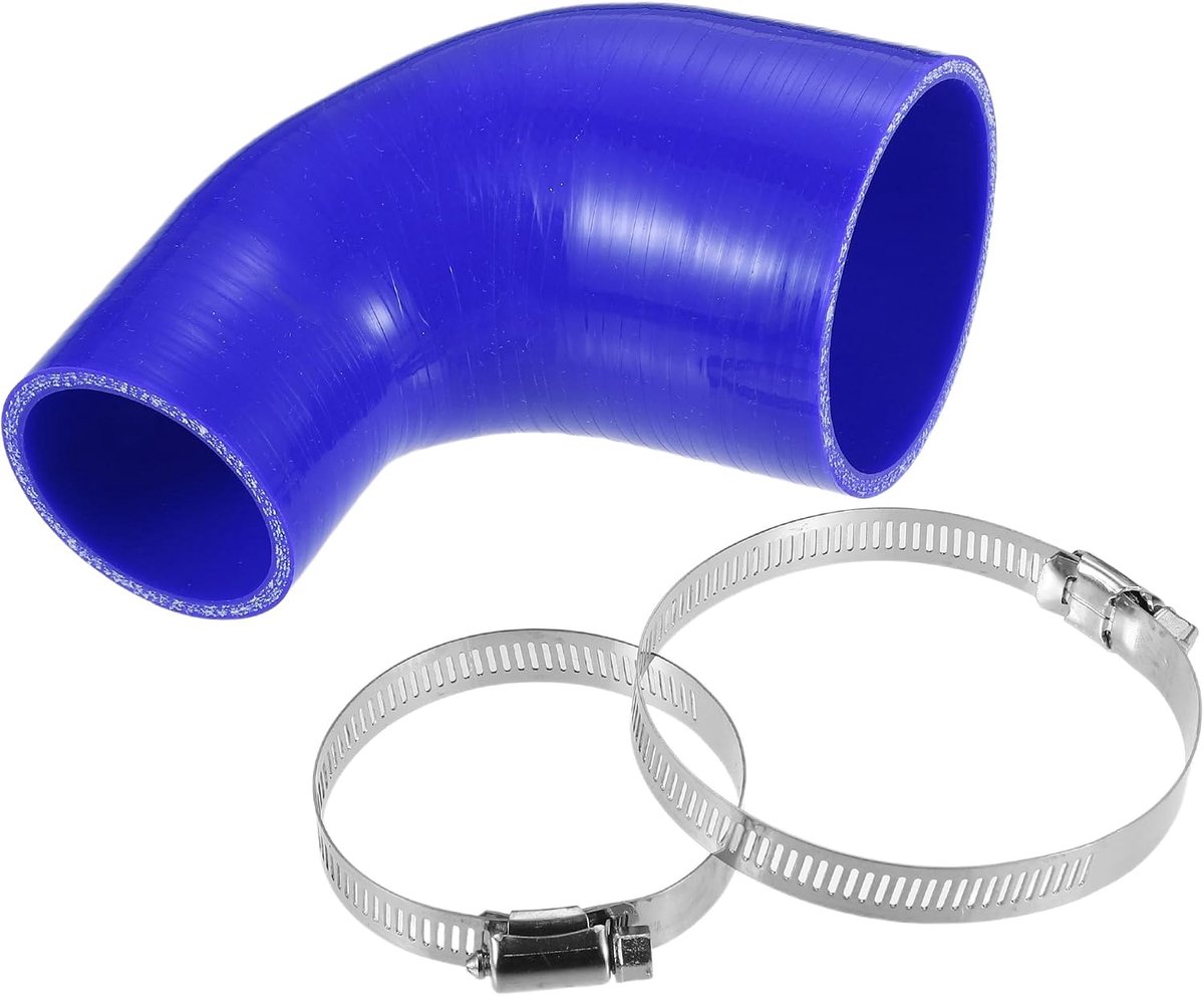 Dailygoods- Slangkoppeling 51mm/76mm - 4-laags Siliconen - Temperatuurbestendig - Auto - 90 Graden Bocht - Blauw - Siliconenslang