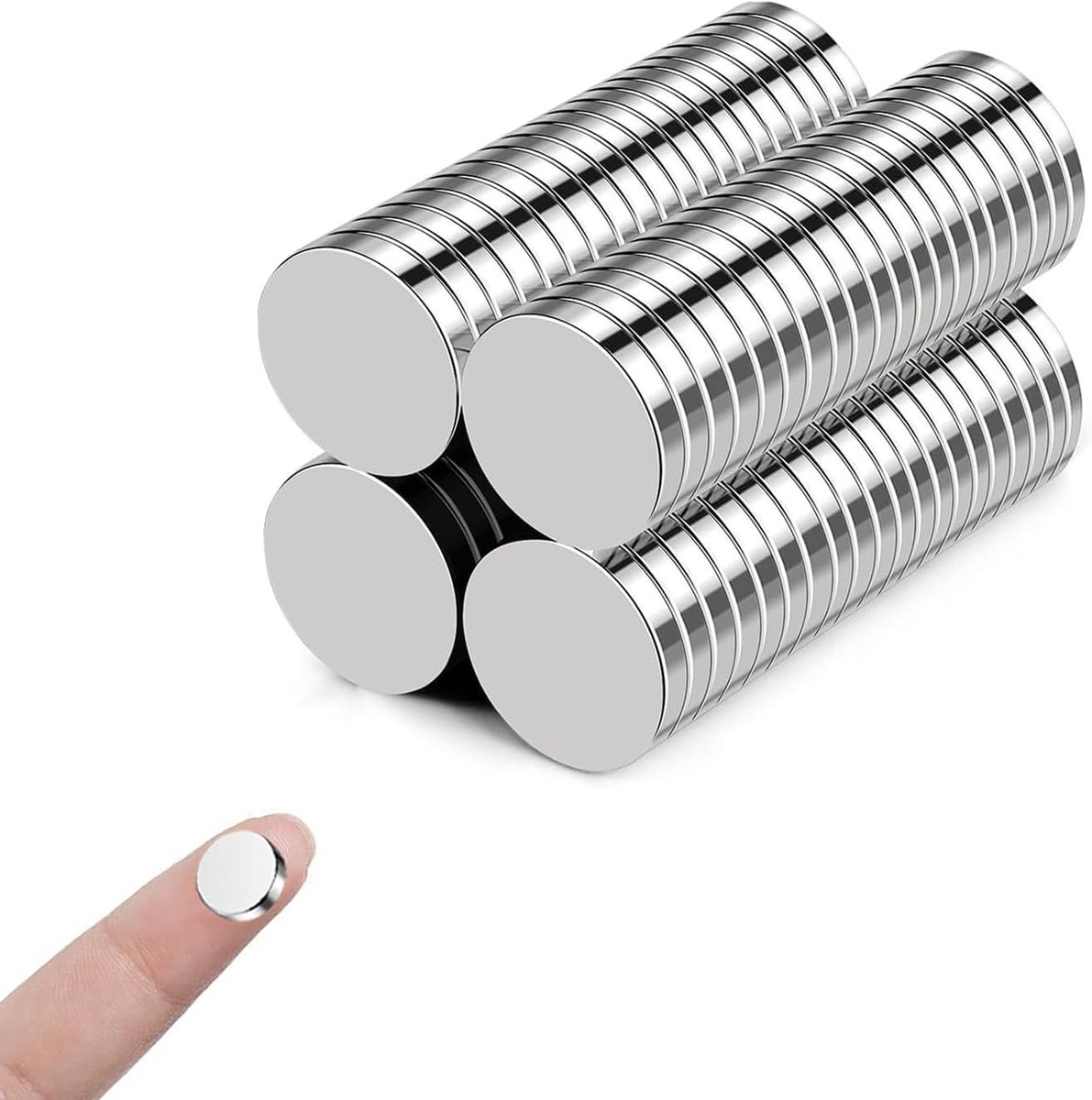 Magneten, sterk, 10 x 2 mm, neodymium magneet, extra sterk, mini ronde magneten voor whiteboard, magneetbord, prikbord, deur, kaart, scherm
