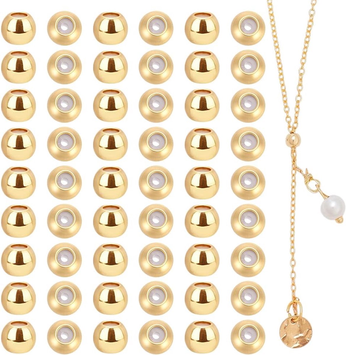 Kralen 60 stks 4mm Siliconen Stopper Kralen Positionering Spacer Bead Verstelbare Messing Rubber Kraal Voor Zomer Europese Armbanden Ketting Oorbel Sieraden Maken