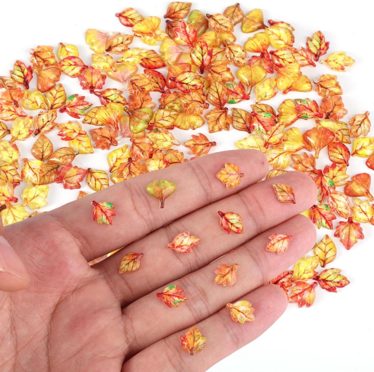 210st Mini Herfstbladeren, 5 Stijlen Grappige Miniatuurbladeren Hars Knutselwerkjes Kleine Herfstdecoratiebenodigdheden Hars Geschikt als Vaasvuller Microlandschapstuin Decoratie