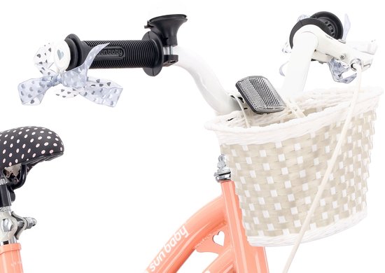 Heart Bike Fiets voor een meisje van 2 tot 4 jaar, 12 inch Abrikoos, met fietsbel, zijwieltjes, duwstang en stuurmandje van Lombardo — afbeelding 4