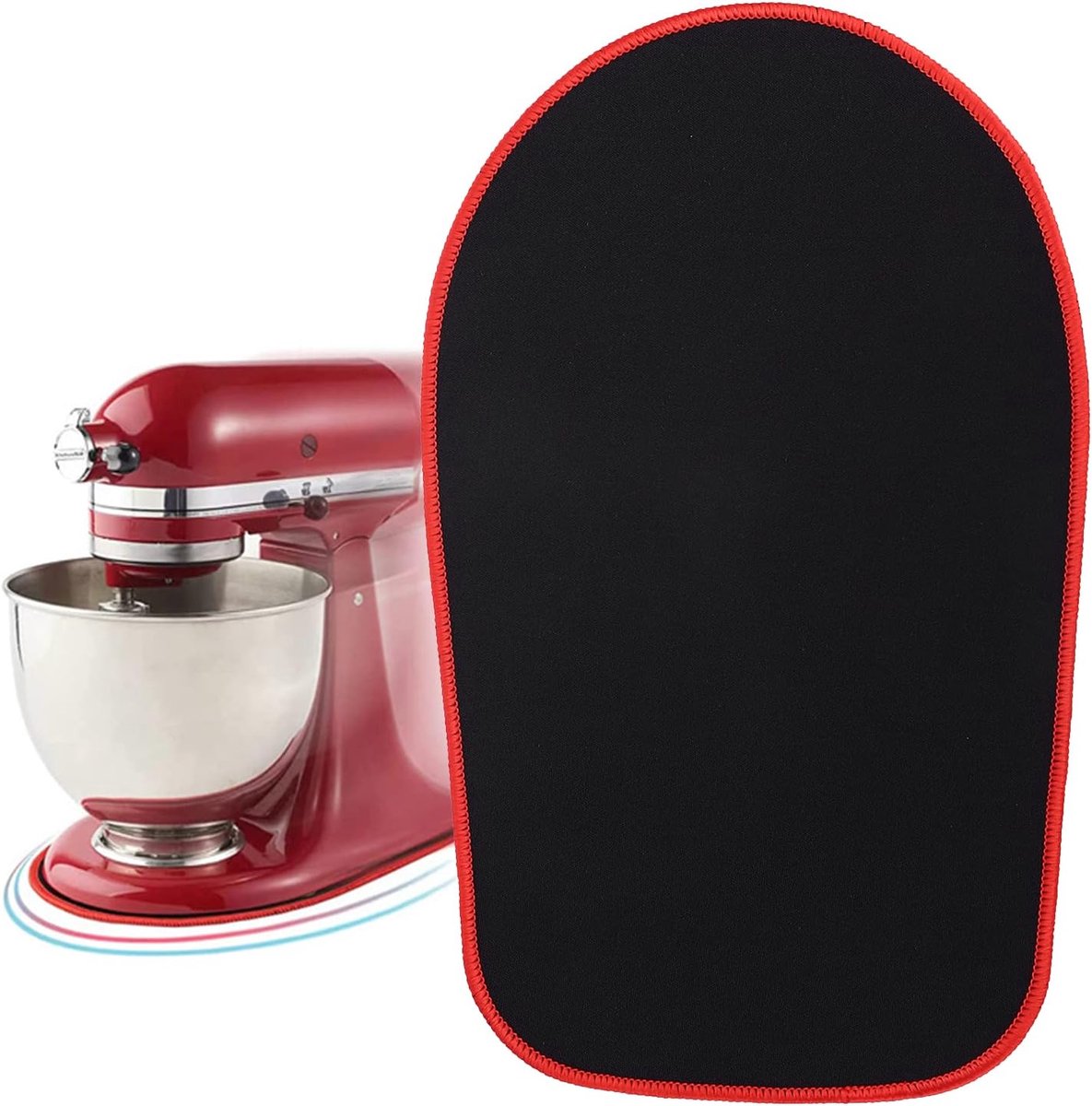 Plplaaoo Glijplank voor KitchenAid keukenmachine, robuuste rubberen mixer-onderlegger, schuifmat voor eenvoudig verplaatsen van keukenapparaten, geschikt voor 4,5-5 l KitchenAid-blenders, 19 x 33 cm