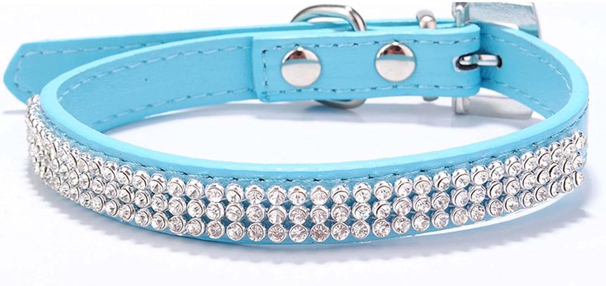 Lederen Halsband Lederen Halsband Sprankelende Halsbanden met Strass Bezaaid voor Huisdieren Puppy Katten Honden