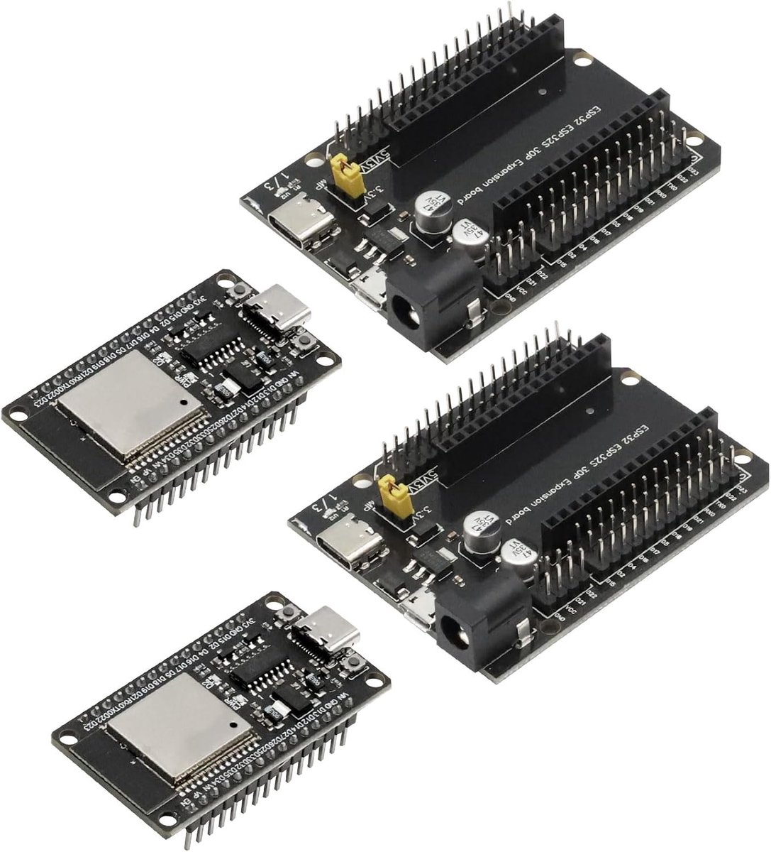 Moederborden + ESP32 30P DEVKIT V1 voedingskaart 2,4 GHz wifi en Bluetooth voor verschillende IoT- en Bluetooth-projecten (2 stuks)