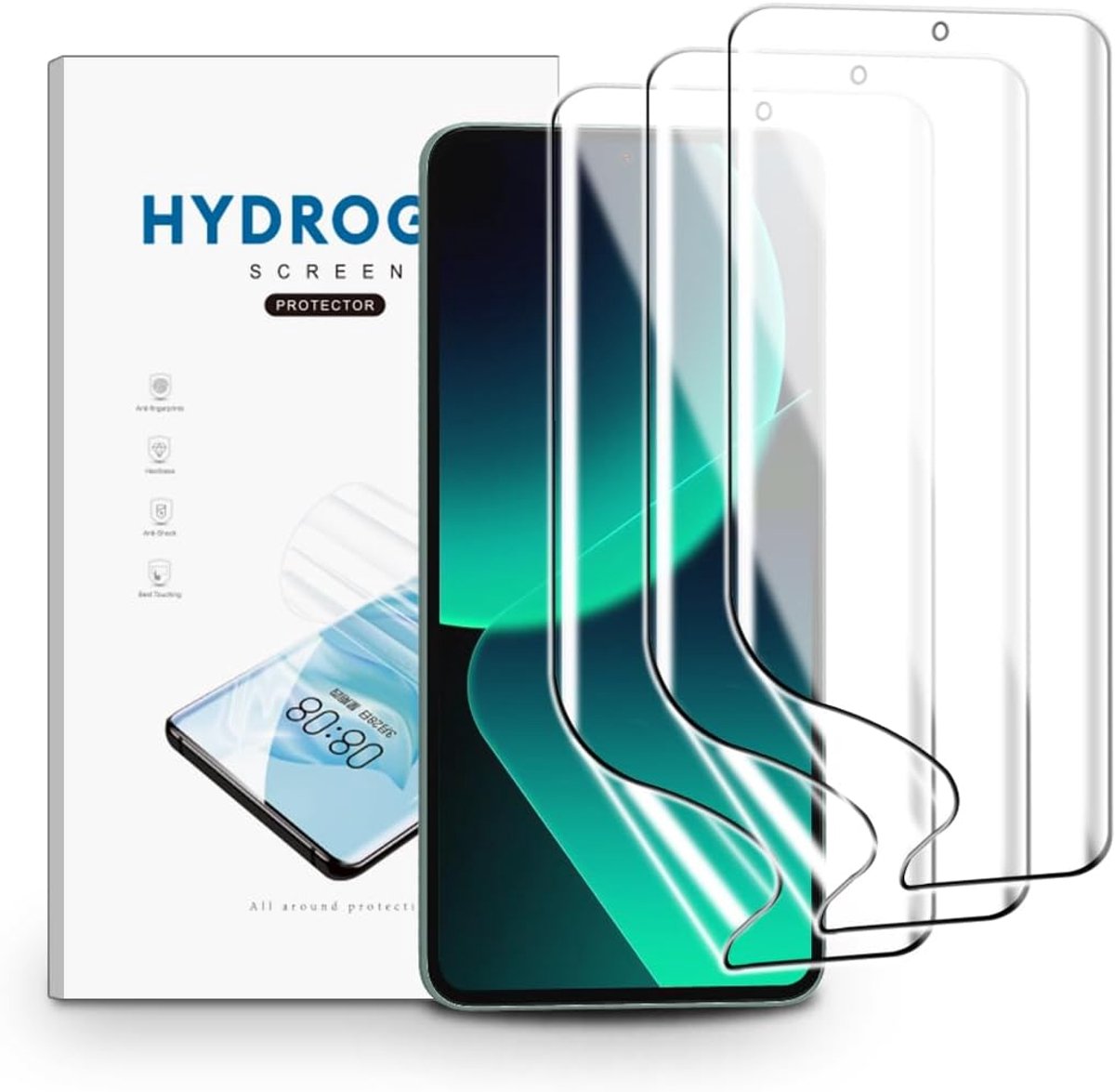 Schermprotector voor Xiaomi 13T, 3 Stuks Schermbeveiliging Ultra Helder, TPU Flexibele Beschermende Zachte Film, Krasvast