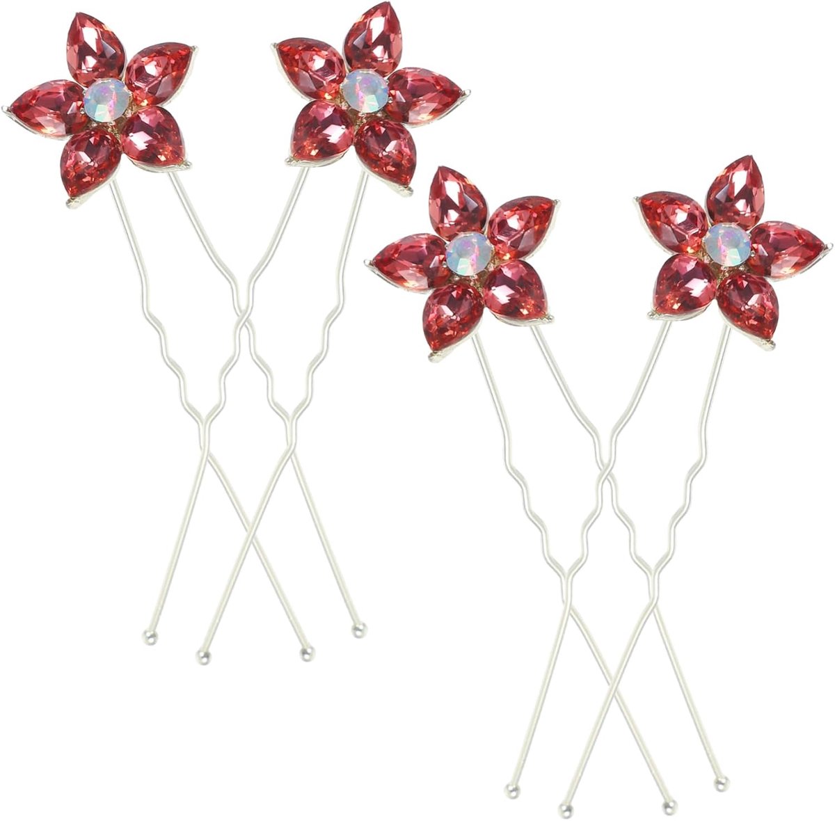 4stuks Rhinestone Haarvorken Voor Bruidskapsels Decoratieve Haarspelden Voor Bruiloften Voor Elke Gelegenheid Geschikt Haartypen Stijlen