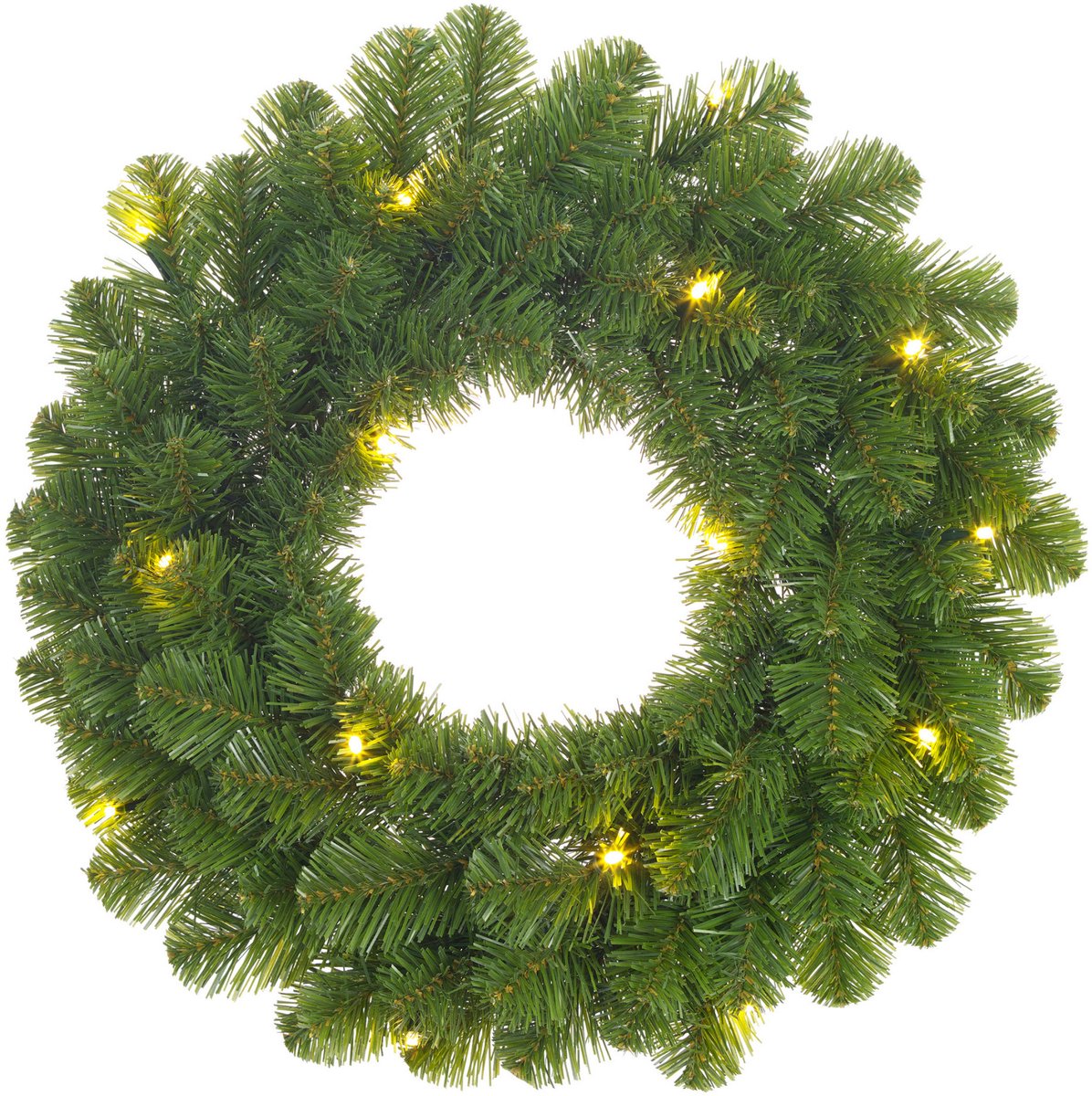 Black Box Kerstkrans - D30 cm - met LED verlichting - 10 lampjes - warm wit - batterijen - deurkrans – foto 3