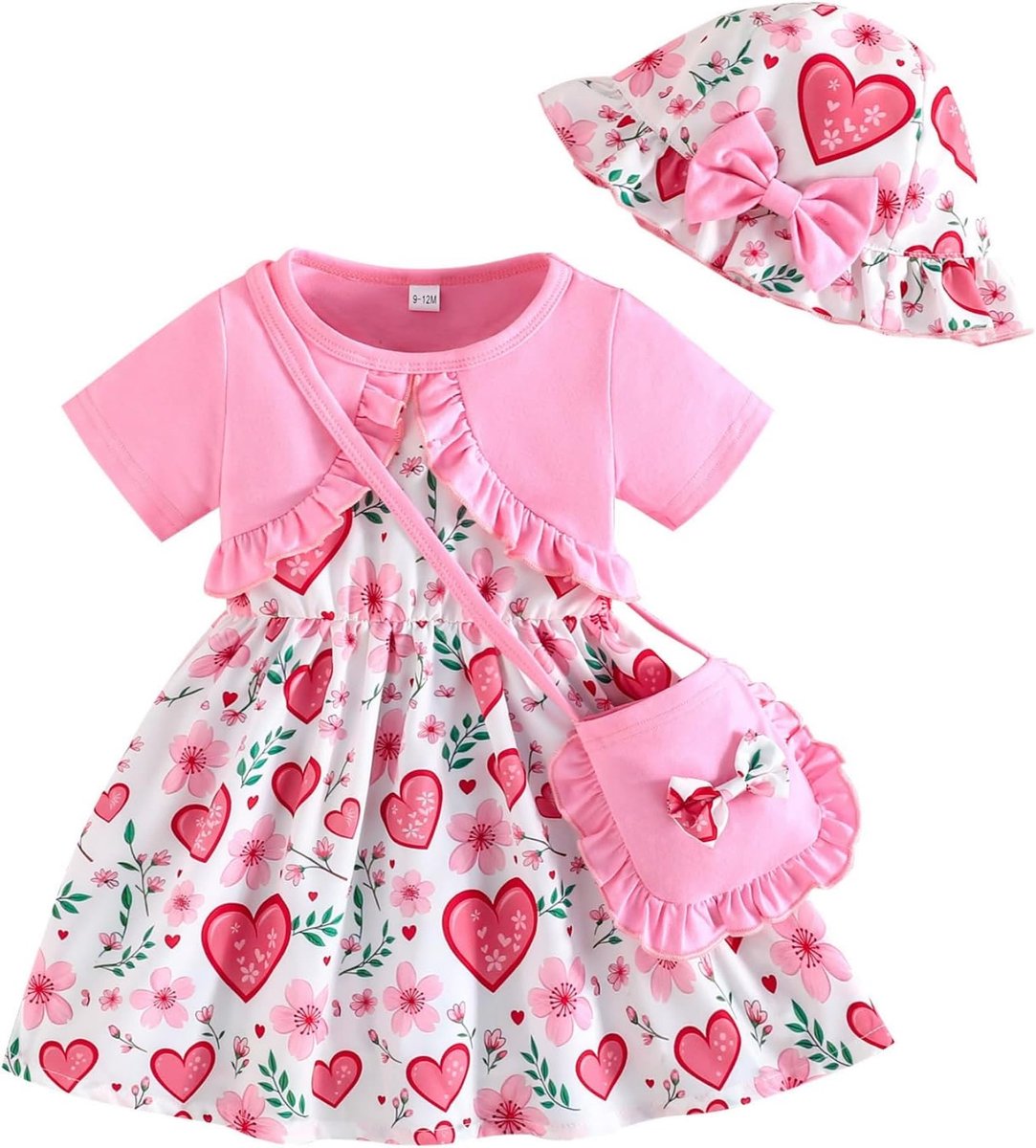 Meisjes Jurk Zomerjurk Meisje Bloemenjurkjes Zomerkleding Voor Meisjes met Hoedje en Tasje