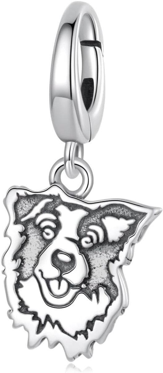 Bedelarmband hanger hond voor armband en halsketting hanger - kettinghanger zilver 925 met gesp voor dames puppy charm verjaardag sieraden