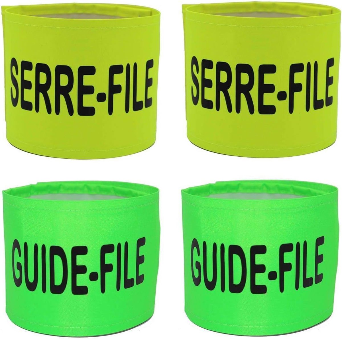 Set met 4 veiligheidsarmbanden voor broeikas en geleiding. - groen - Large