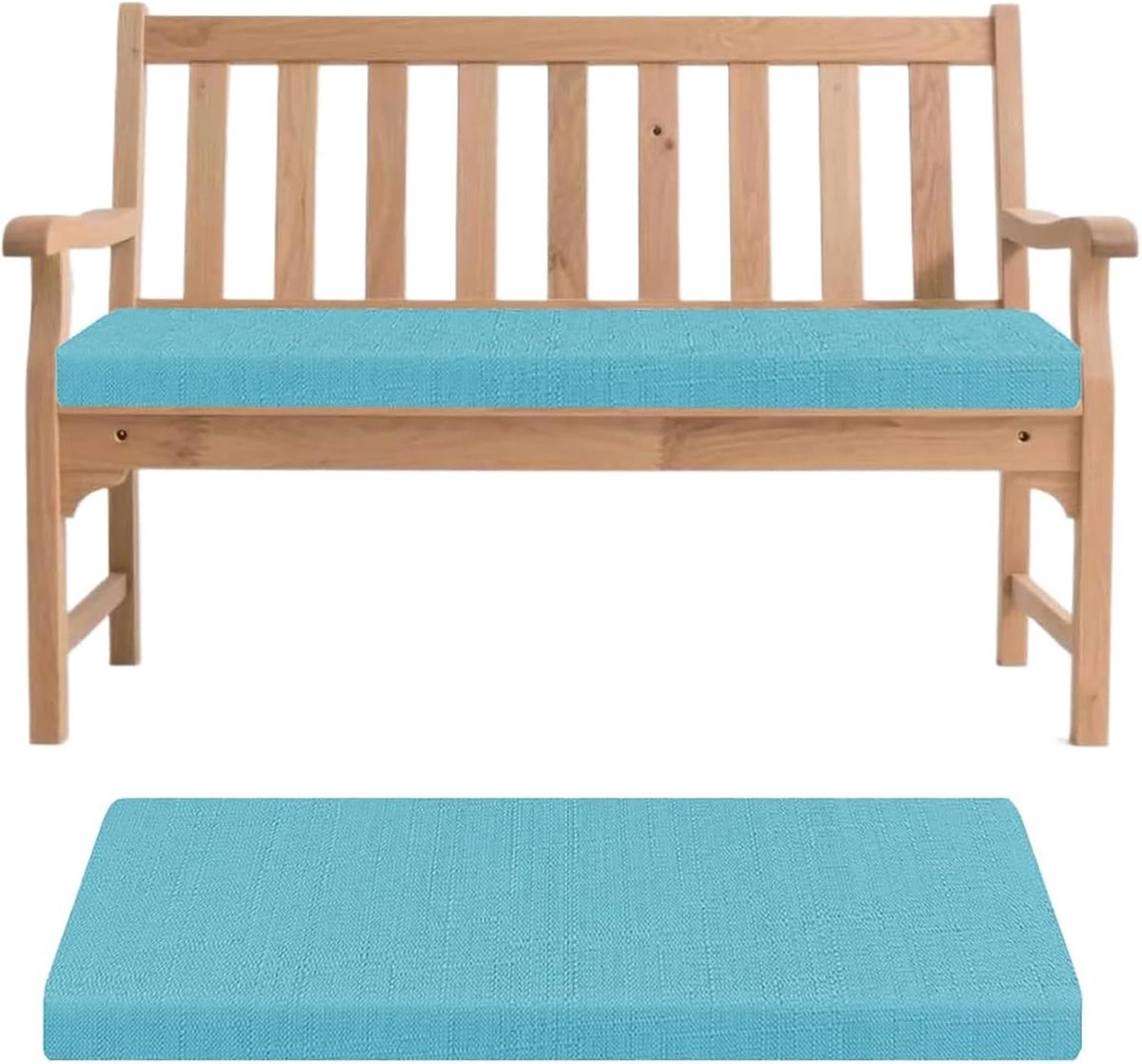 Generisch Bankauflage- Abnehmbarem Sitzkissen Banks, rutschfeste Gartenbank Auflage Waschbar Sitzauflage für Innen Outdoor Fensterbank Couch ban k Eckbank Auflagen,Sky Blue,200x40x5cm