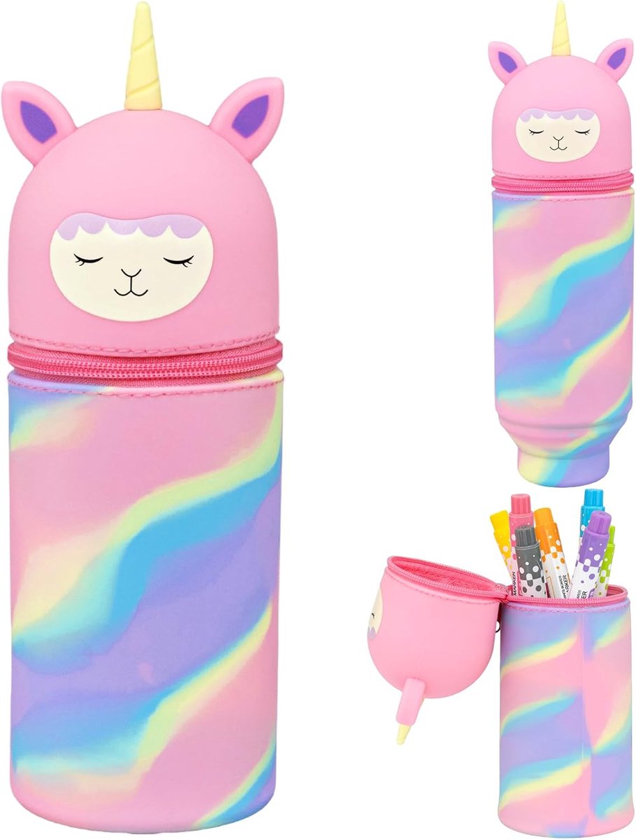 2-in-1 siliconen etui, zacht eenhoorndesign, rekbaar