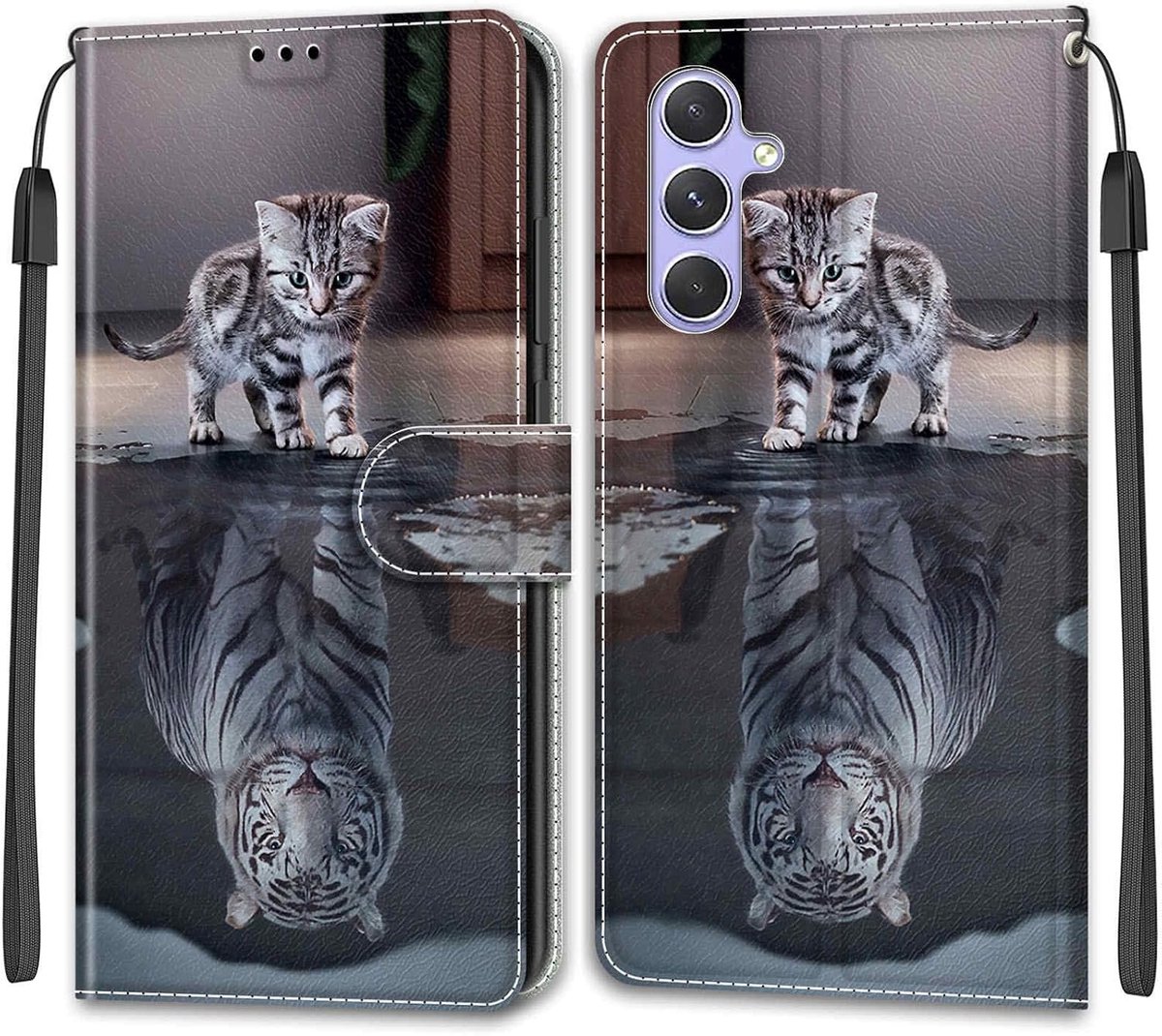Hoes voor Samsung Galaxy A54 5G, kat y Tigre