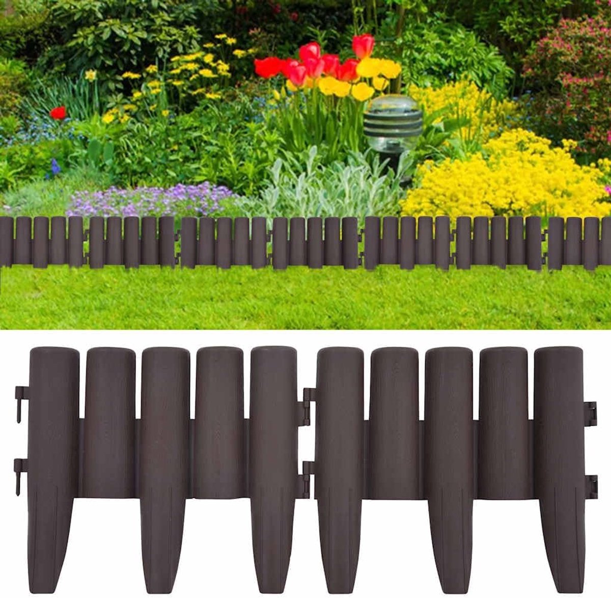 Tuinrand, bruin, 10 m, PP, 36 stuks