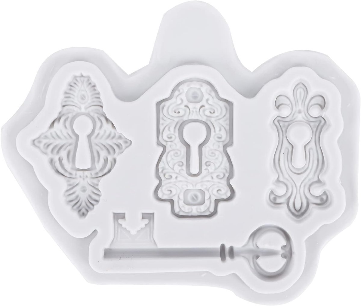 Schimmel, Sleutel Patroon Fondant Schimmel Siliconen Chocolade Schimmel Vintage Diy Non-stick Craft Mould, voor Taart Decoratie(Gray)