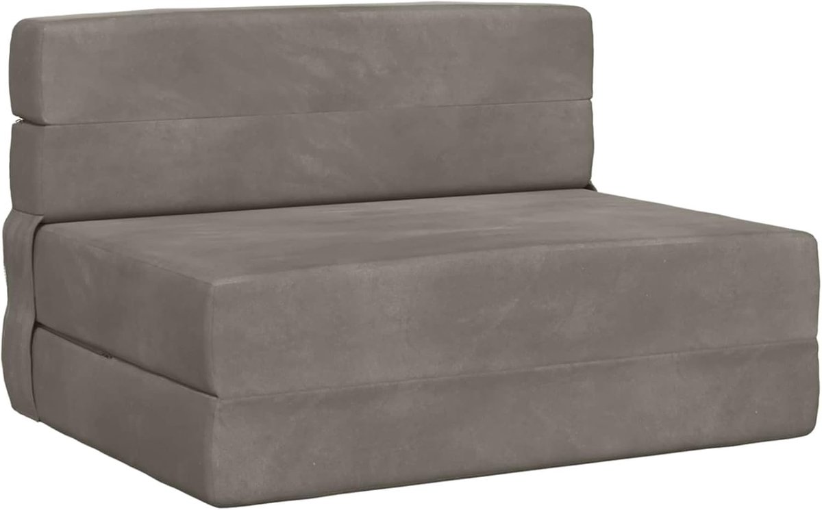 Futon slaapbank lichtgrijs 70 x 72 x 60 cm, vouwbank slaapbank klein met 2-in-1-functie, klapbank van 100% polyester met ritssluiting, onderhoudsvriendelijk en vacuüm verpakt