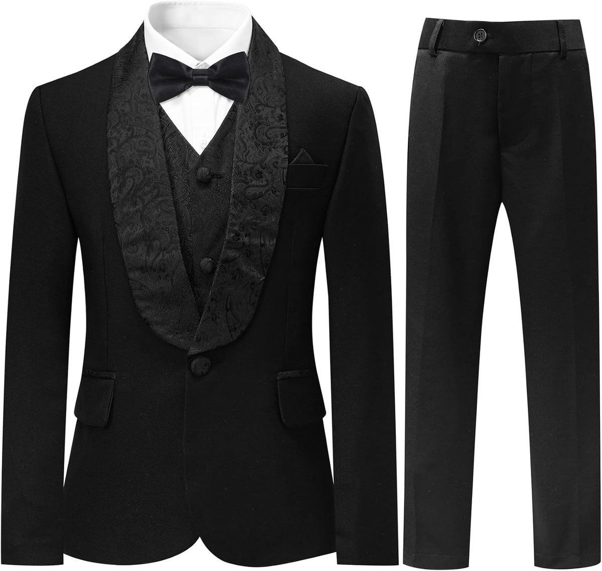 3-delig, klassiek, slim fit, bruiloft, bal, tuxedo jas, broek en vest
