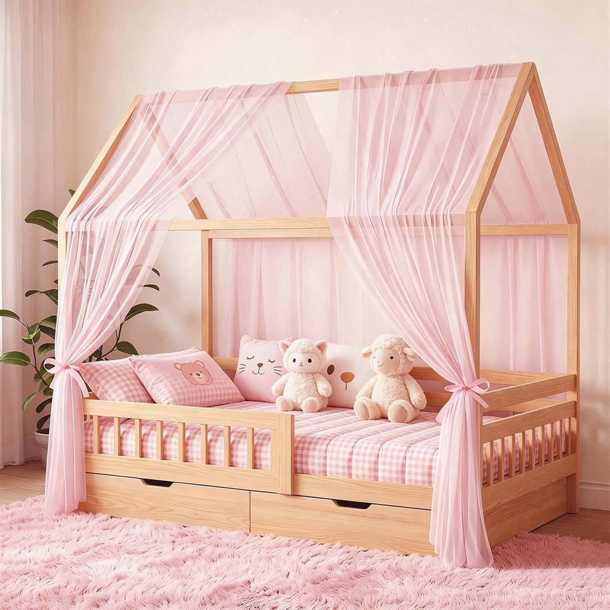 Hemel voor Kinderbed, 2-Delige Set met 6 Banden