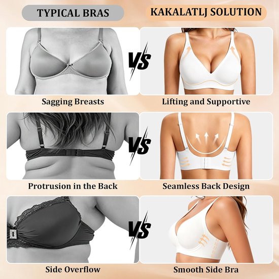 Bras voor vrouwen UK, Draadloze Jelly Bra Naadloze Diepe V Zachte Comfort Push Up BH, voor Grote Verzakkende Borsten Dames Dagelijks Dragen T-shirt — afbeelding 3