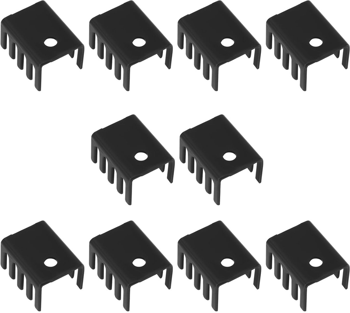 Transistor Koellichaam 10 stuks - Aluminium Legering - 19x14x10mm - Geschikt voor Spanningsregeltransistors - Zwart