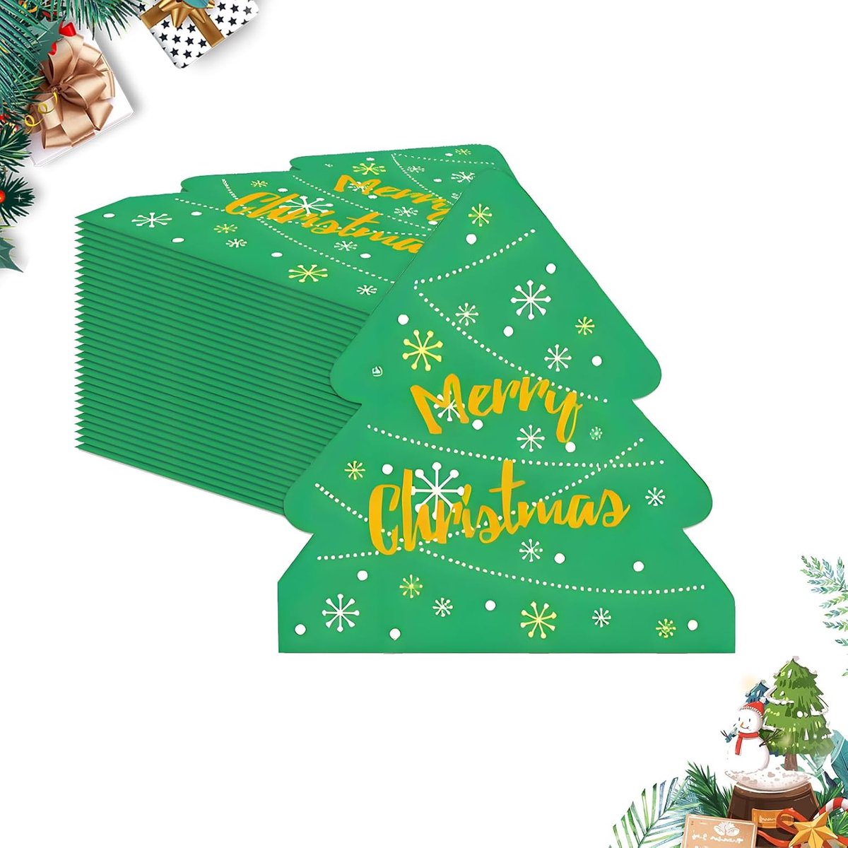 Servetten Levendige Kerst Thema Serviettes Groene Xmas Cocktail Papieren Servetten 2 Ply voor Xmas Verjaardag Vakantie Lunch Diner Feestbenodigdheden