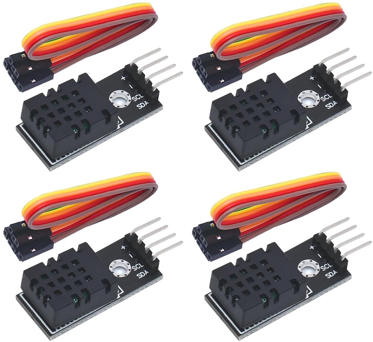 Digitale temperatuur- en vochtigheidssensor - 4 stuks - I2C-uitgang - 2.5V-5.5V - Geschikt voor meteorologische stations