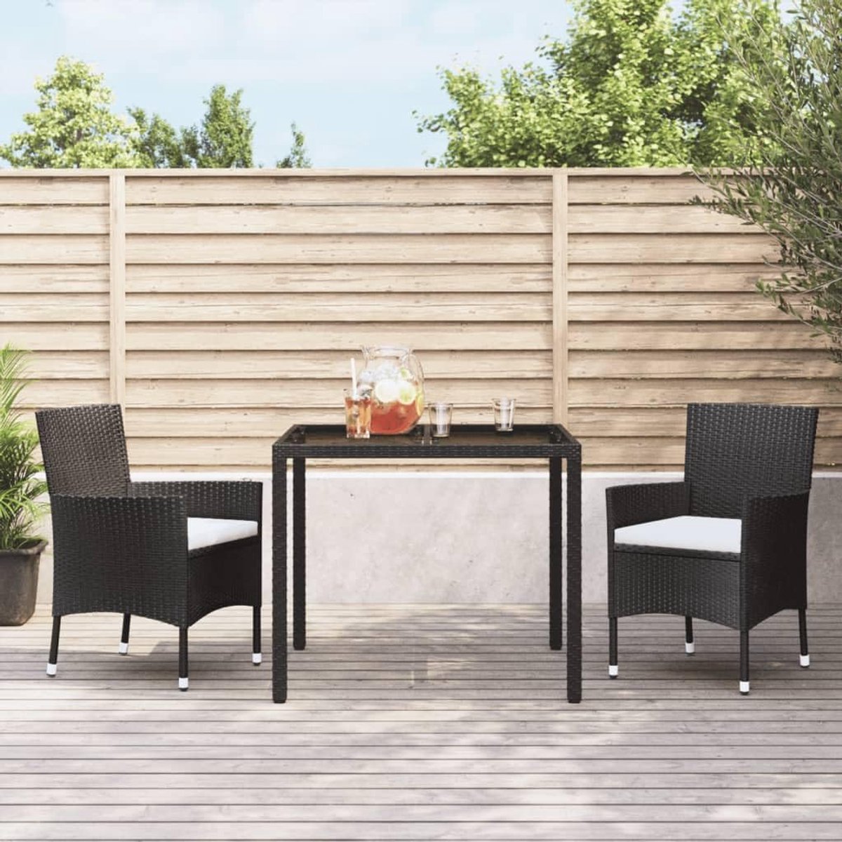 Tuinstoel van synthetisch rotan met zacht kussen en weerbestendig stalen frame voor terras en buiten, comfortabele en duurzame outdoorstoel met coating
